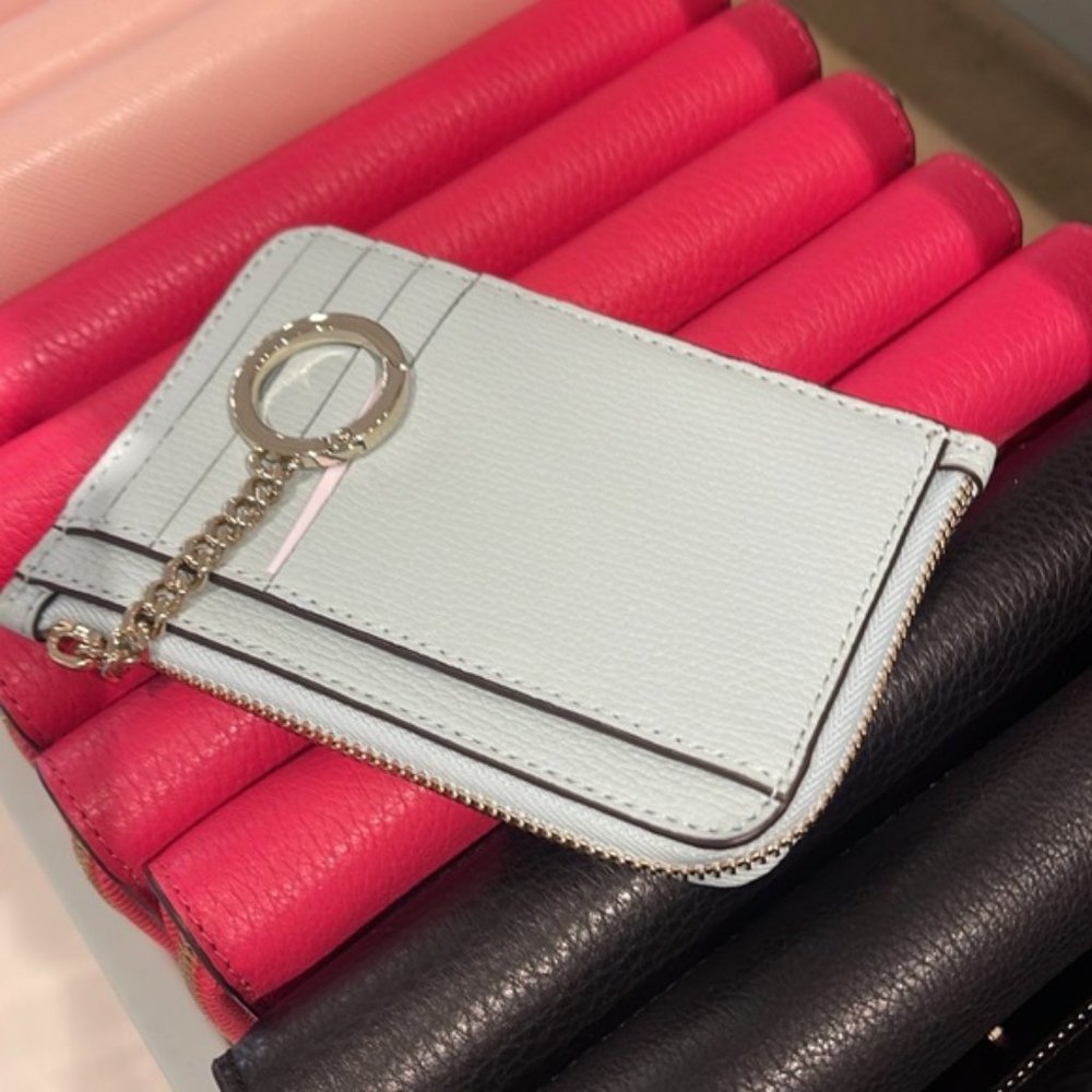 Kate Spade Darcy Medium L-Zip Card Holder Blue Glow - Picture 4 of 16